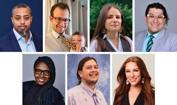 mosaic image of photos of seven students