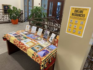 books displayed on a table