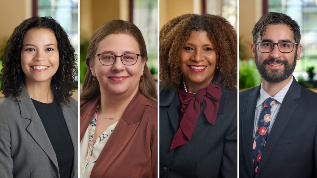 Four new faculty members for fall 2026 are Kelly Burgess, Amber Jannusch, Dana Jones, and Ian Murray.